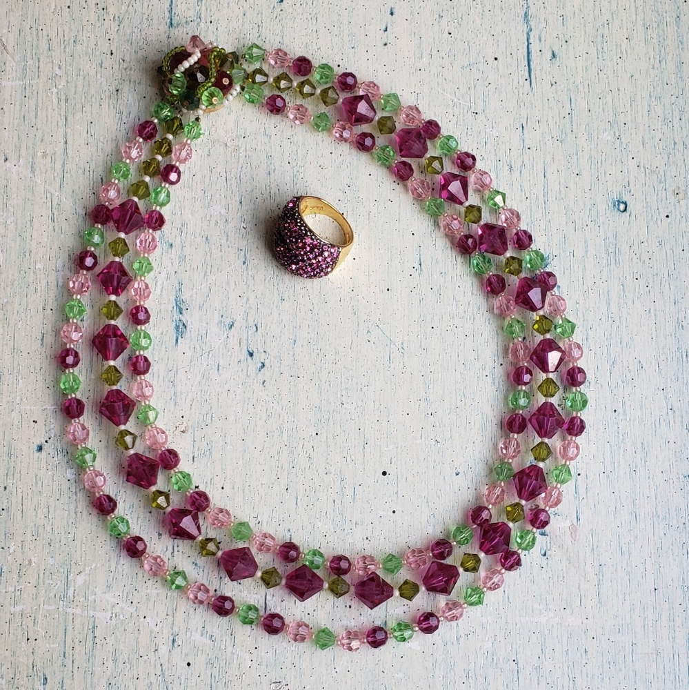 Pink Necklace and Ring set
